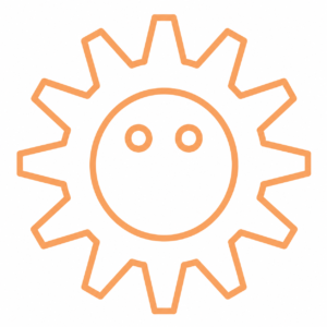 orange outline cog